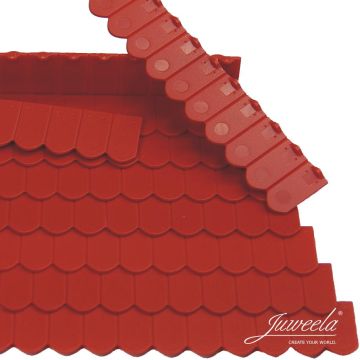 Juweela beverstaart dakpan 12 aaneengesloten - dakpan rood - 1.10 x 6.40 x 0.07 cm - 1:32 / 1:35 (JW23242)