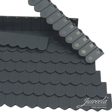 Juweela Dakpannen in Beverstaatmedel derie 12 st - antraciet - 1.10 x 6.40 x 0.07 cm - 1:32 / 1:35 (JW23269)