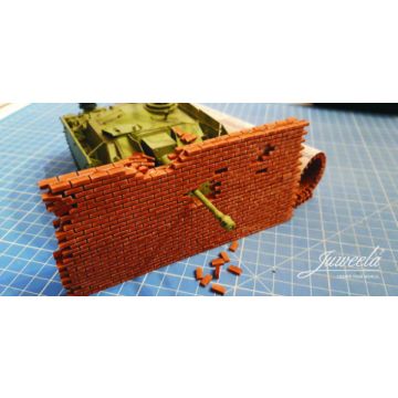 Juweela FLEXYWAY "STENEN MUUR" - BAKSTEEN ROOD DONKER - 14.00 x 23.50 x 0.30 cm - 1:32 / 1:35 (JW23409)