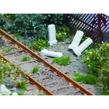 Juweela Kilometerpaaltjes - Blanco - 60x - H0 / 1:87 (JW28200)