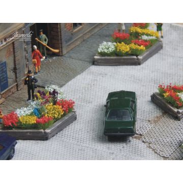 Juweela Grote houten plantenbak - 5x - H0 / 1:87 (JW28240)