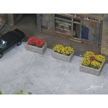 Juweela Houten plantenbakken (assortiment) - 5+5x - H0 / 1:87 (JW28251)