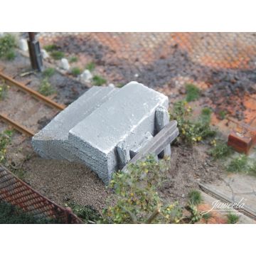 Juweela Stootblok beton - 2x - H0 / 1:87 (JW28278)