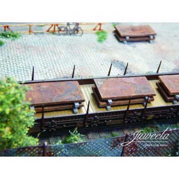 Juweela Metaal platen - Roestig - 10x - H0 / 1:87 (JW28301)