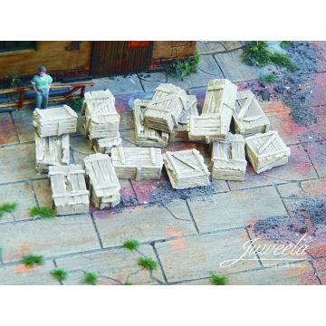 Juweela Oude houten kisten - licht - 16x - H0 / 1:87 (JW28303)