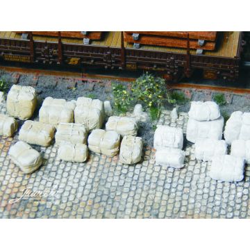 Juweela Grondstof balen - Wit en beige - 2x 20x - H0 / 1:87 (JW28329)