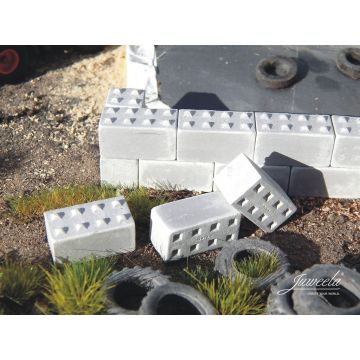 Juweela Betonblokken noppen 20x8 NOPS - 60x - H0 / 1:87 (JW28333)