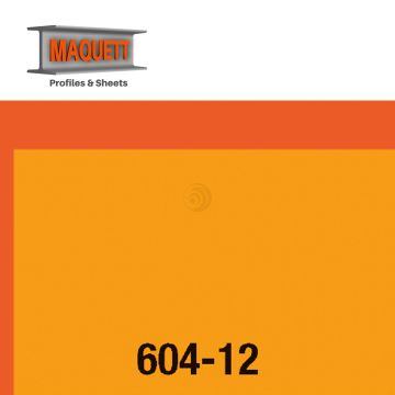 Maquett PVC plaat - Folie - Transparant oranje - 194x320x0,10mm (604-12)
