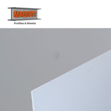 Maquett PVC plaat - RIBB 1,1mm - Wit - 194x320x1,30mm (610-01)