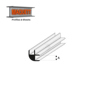 Maquett Styreen profielen - L-verbinding - Lengte: 330mm - Wit - 1,5mm/0.06" (449-52-3-v)