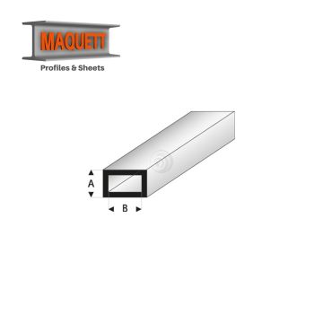 Maquett Styreen profielen - Rechthoekige buis - Lengte: 330mm - Wit - 6x12mm/0.236x0.472" (421-55-3-v)