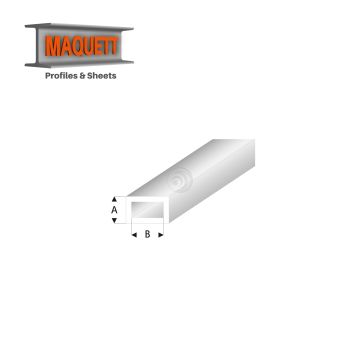 Maquett Styreen profielen - Rechthoekige buis - Lengte: 330mm - Transparant wit - 3,0x6,0mm/0.118x0.236" (439-55-3-v)