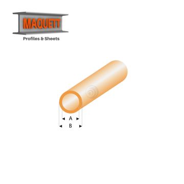 Maquett Styreen profielen - Buis - Lengte: 330mm - Transparant oranje - 4,0x5,0mm/0.156x0.197" (425-57-3-v)