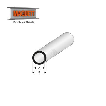 Maquett Styreen profielen - Ronde buis - Lengte: 330mm - Wit - 10x12mm/0.394x0.472" (419-67-3-v)
