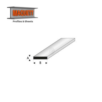 Maquett Styreen profielen - Strip - Lengte: 330mm - Wit - 2,0x6,0mm/0.08"x0.236" (411-57-3-v)