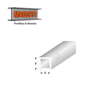 Maquett Styreen profielen - Vierkante buis - Lengte: 330mm - Transparant wit - 2,0x3,0mm/0.08x0.118"  (431-53-3-v)