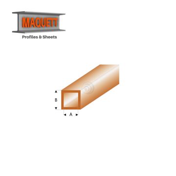 Maquett Styreen profielen - Vierkante buis - Lengte: 330mm - Transparant bruin - 5,0x6,0mm/0.197x0.236" (435-59-3-v)