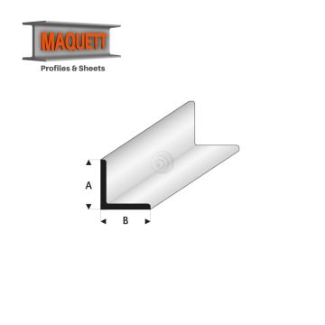 Maquett Styreen profielen - Hoekprofiel gelijkzijdig A=B - Lengte: 330mm - Wit - 4,54,5mm/0.177x0.177" (416-57-3-v)