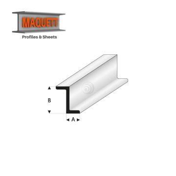 Maquett Styreen profielen - Z-Profiel - Lengte: 330mm - Wit - 8x12mm/0.312x0.472" (418-60-3-v)