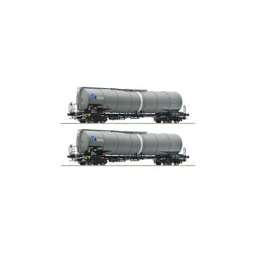 Roco "Wagenset met twee 4-assige ketelwagens ‘KVG’, type Zans, van de GATX Rail Austria GmbH. - Epoche: VI -  - 390mm - H0 / 1:87 (RO77463)