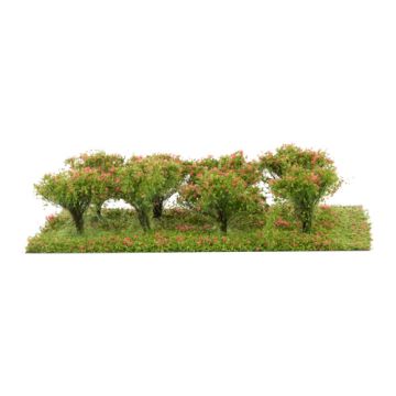 Silhouette Struiken / heggen - Rood - 3cm - H0 / TT (252-27)