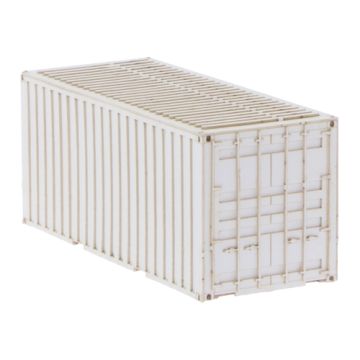 Unique Laser-Cut Bouwpakket - 20ft Container - Wit - L: 70mm x B: 28mm x H: 30mm - H0 / 1:87 (10-0004-04A)
