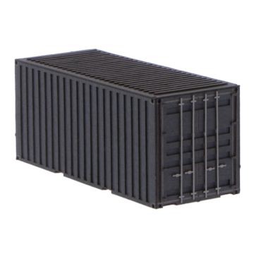 Unique Laser-Cut Bouwpakket - 20ft Container - donker grijs - L: 70mm x B: 28mm x H: 30mm - H0 / 1:87 (10-0004-04C)