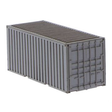 Unique Laser-Cut Bouwpakket - 20ft Container - licht grijs - L: 70mm x B: 28mm x H: 30mm - H0 / 1:87 (10-0004-04E)