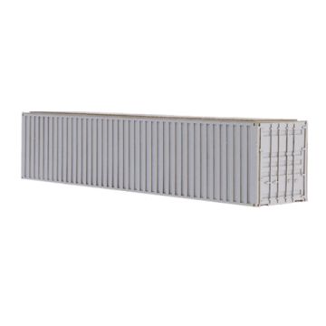 Unique Laser-Cut Bouwpakket - 40ft Container - licht grijs - L: 140mm x B: 28mm x H: 30mm - H0 / 1:87 (10-0005-04C)