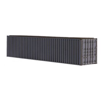 Unique Laser-Cut Bouwpakket - 40ft Container - donker grijs - L: 140mm x B: 28mm x H: 30mm - H0 / 1:87 (10-0005-04D)