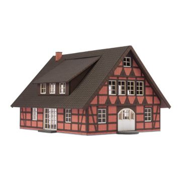 Unique Laser-Cut Bouwpakket - Vakwerkhuis "Maria" - L: 167mm x B: 120mm x H: 162m - H0 / 1:87 (01-03-001)