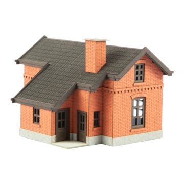 Unique Laser-Cut Bouwpakket - Spoorwachtershuis 1# - Baksteen rood - L: 112mm x B: 86mm x H: 69mm - H0 / 1:87 (10-0029-04)