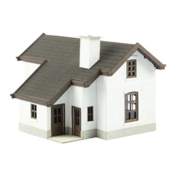 Unique Laser-Cut Bouwpakket - Spoorwachtershuis 1# - Wit - L: 112mm x B: 86mm x H: 69mm - H0 / 1:87 (10-0032-04)