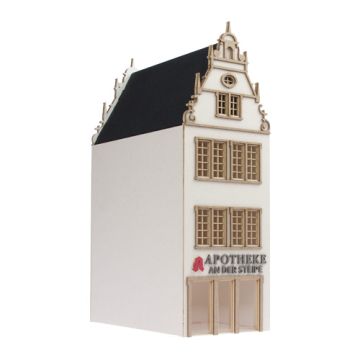 Unique Laser-Cut Bouwpakket - Stadshuis "Apotheke" - L: 113mm x B: 62mm x H: 198mm - H0 / 1:87 (01-01-001)
