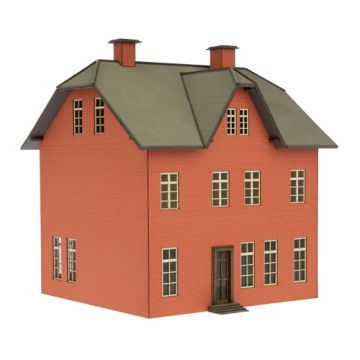 Unique Laser-Cut Bouwpakket - Woonhuis "Petra" - L: 145mm x B: 140mm x H: 160mm - H0 / 1:87 (10-0019-04)