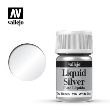 Vallejo Liquid Gold - White Gold (Alcohol Based) - 32 ml / 1.08 fl oz (70.796)