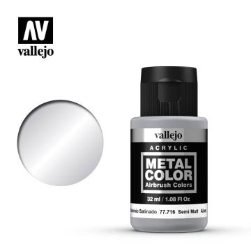 Vallejo Metal Color - Semi Matt Aluminium - 32 ml / 1.08 fl oz (77.716)