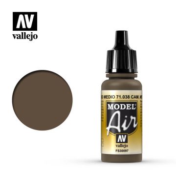 Vallejo Model Air - Camouflage Medium Brown - 17 ml (71.038)