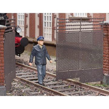 Weinert Modellbau Stalen deuren met een uitsparing voor rails - H0 / 1:87 (3260)