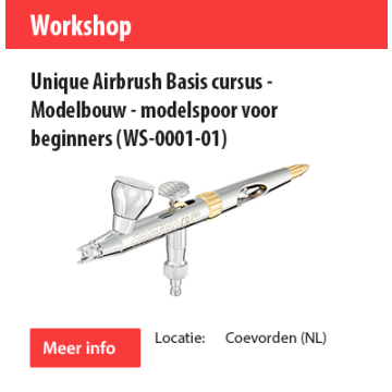 Unique Airbrush Basis cursus - Modelbouw - modelspoor voor beginners  - Datum: 28-03-2026 (WS-0001-01)